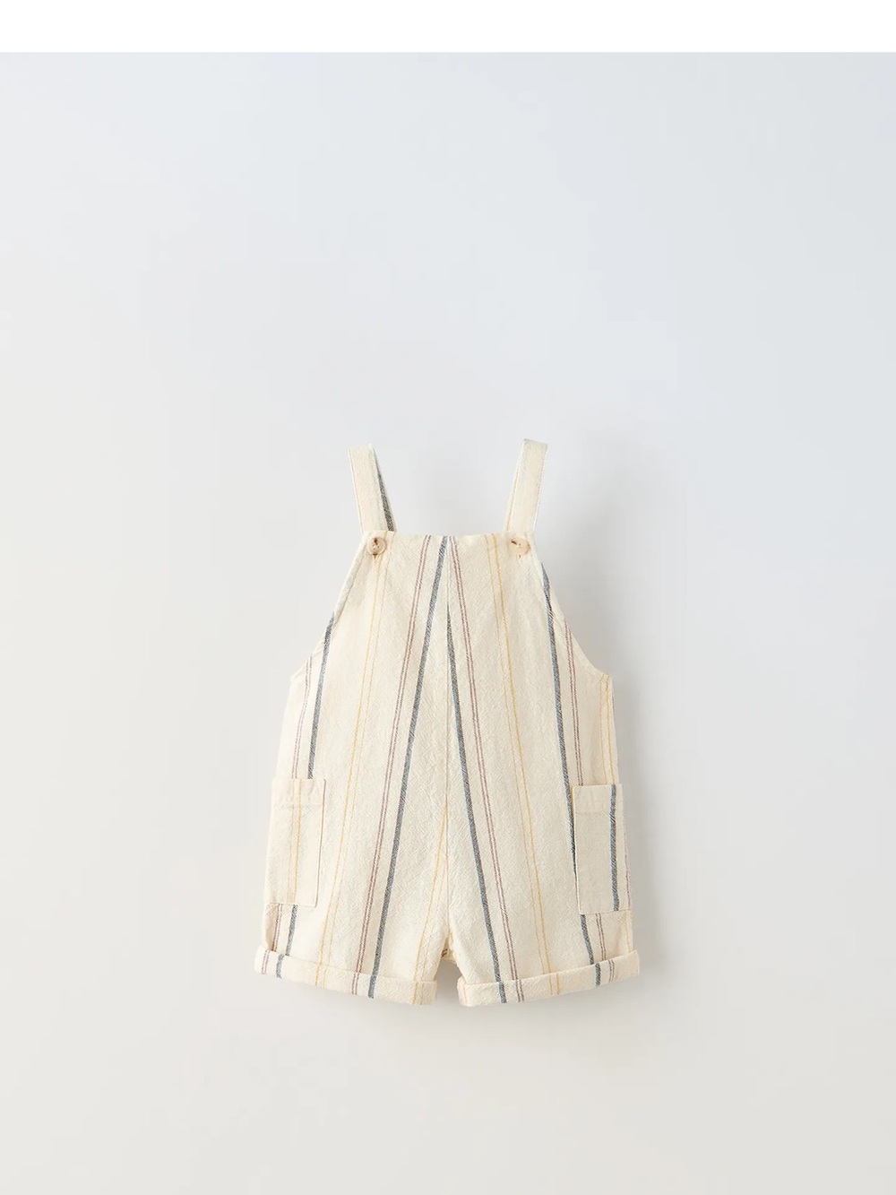 Zara Cream Striped Kids Overalls with Multicolor Pinstripes